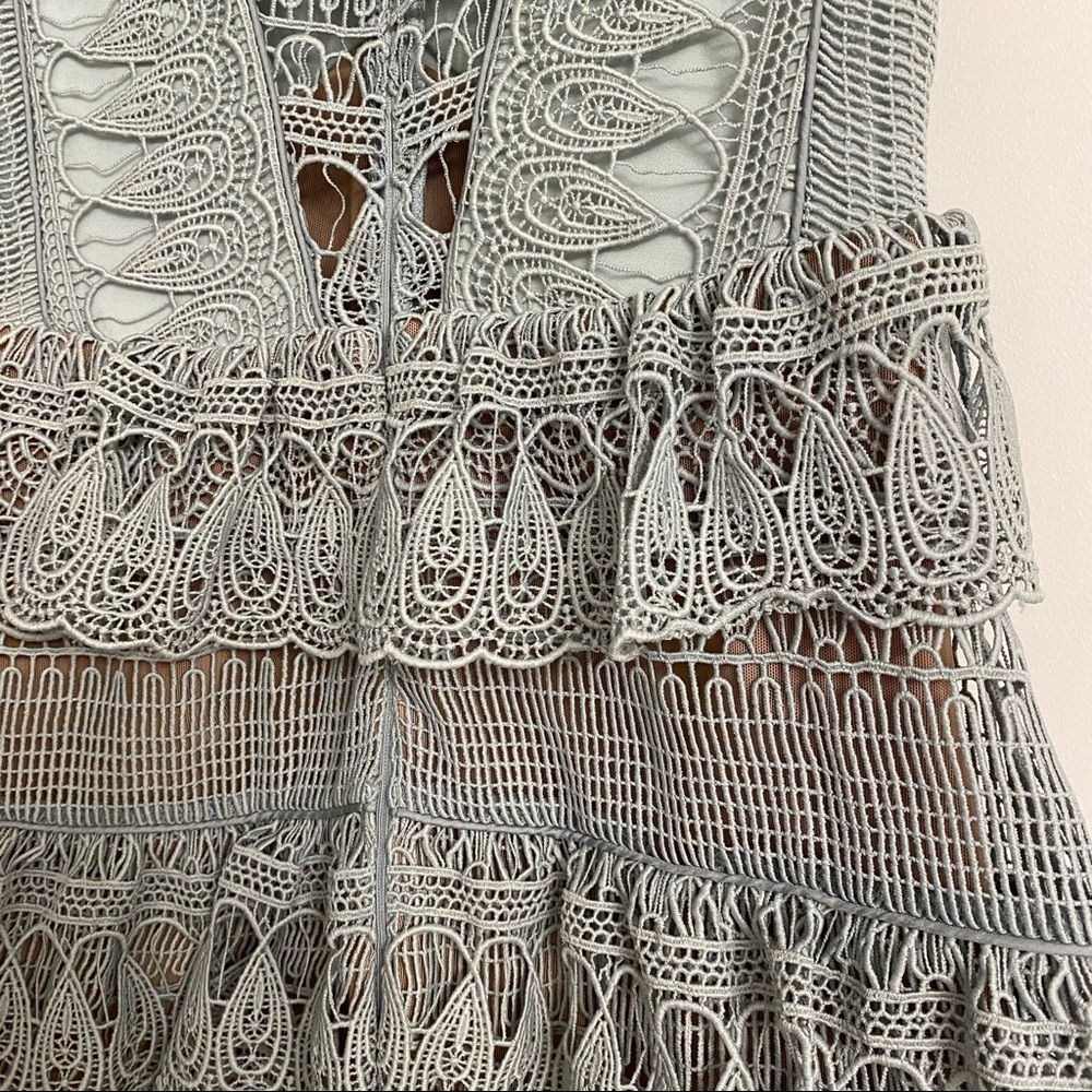 Authentic Self-Portrait Mint Teardrop Lace Dress - Picture 14 of 16